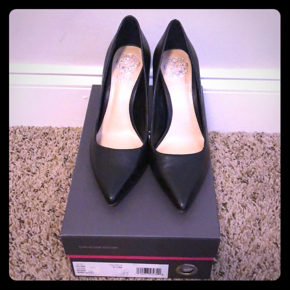 Vince Camuto Black Leather Heels